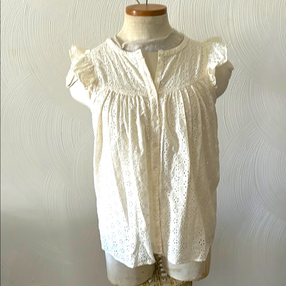 Madewell Fun creamy-White Eyelet Women's Top XXS